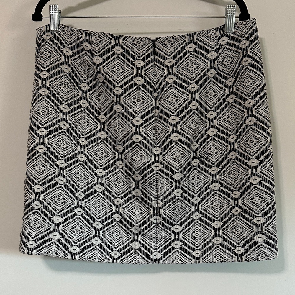 J. Crew Black and White Geometric Mini Skirt